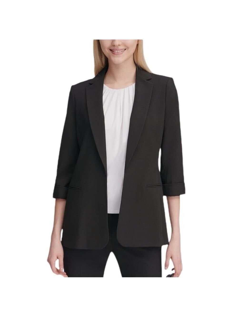 Loft Womens Dark Green Open Front Blazer Size 16 Petite
